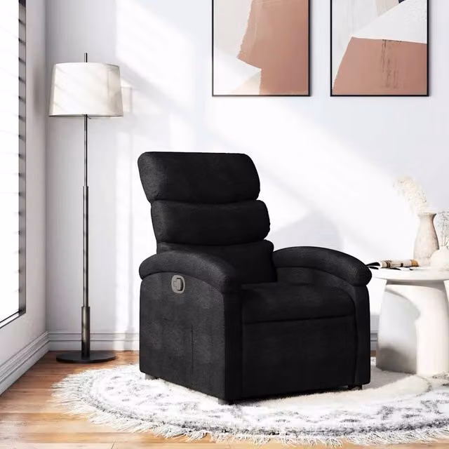 Divano Sedia-Poltrona Reclinabile in Tessuto Nero 465452