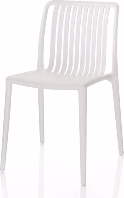 Set di 4 sedie impilabili LAURA AQA DESIGN bianche per interno ed esterno