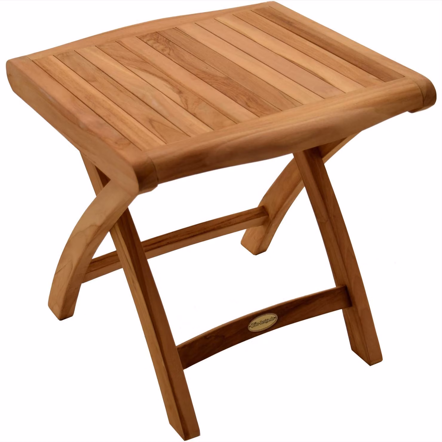 Tavolino pieghevole in teak, angolare, modello Perugia, in legno massello, resistente agli agenti atmosferici, 50 cm