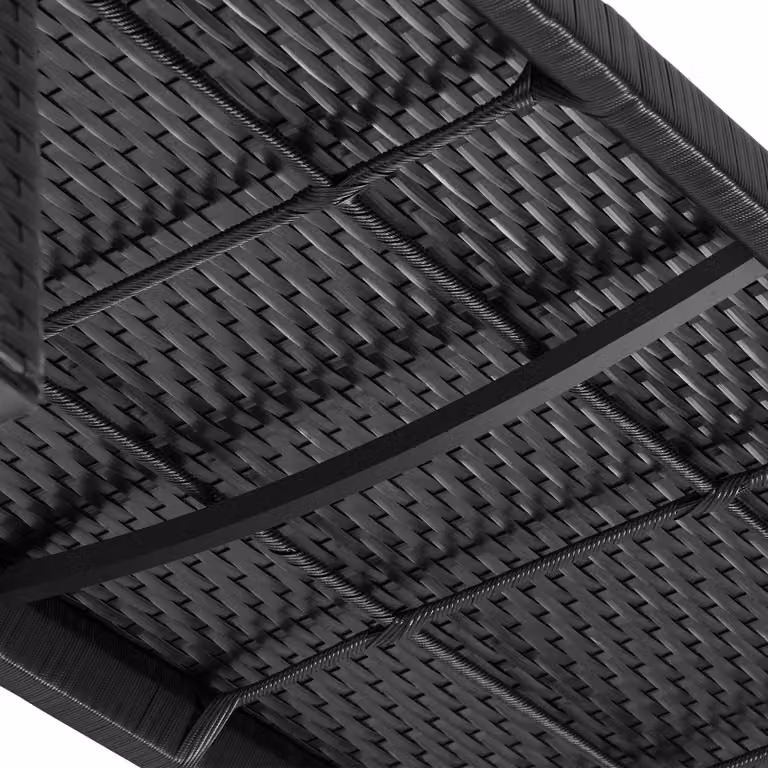 Panchina da giardino Murat a 2 posti in rattan e metallo TecTake GmbH, colore nero, con braccioli e cuscini inclusi