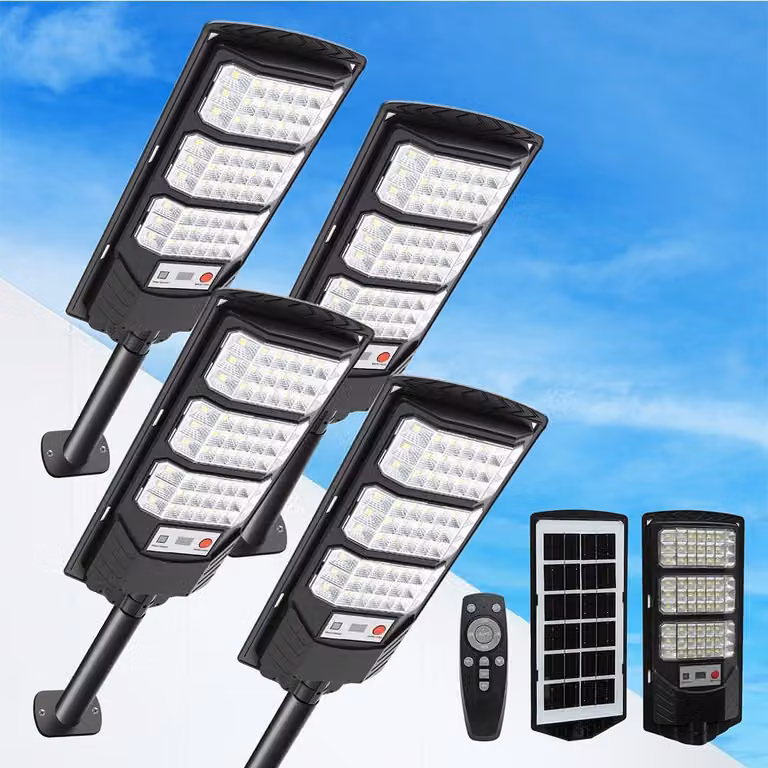 4 Lampade solari LED da 500 W con sensore di movimento, grado di protezione IP66