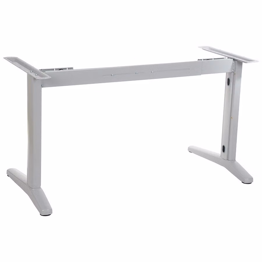 Struttura in metallo per scrivania o tavolo (STL), lunghezza regolabile, gambe regolabili, altezza 72,5 cm, grigio