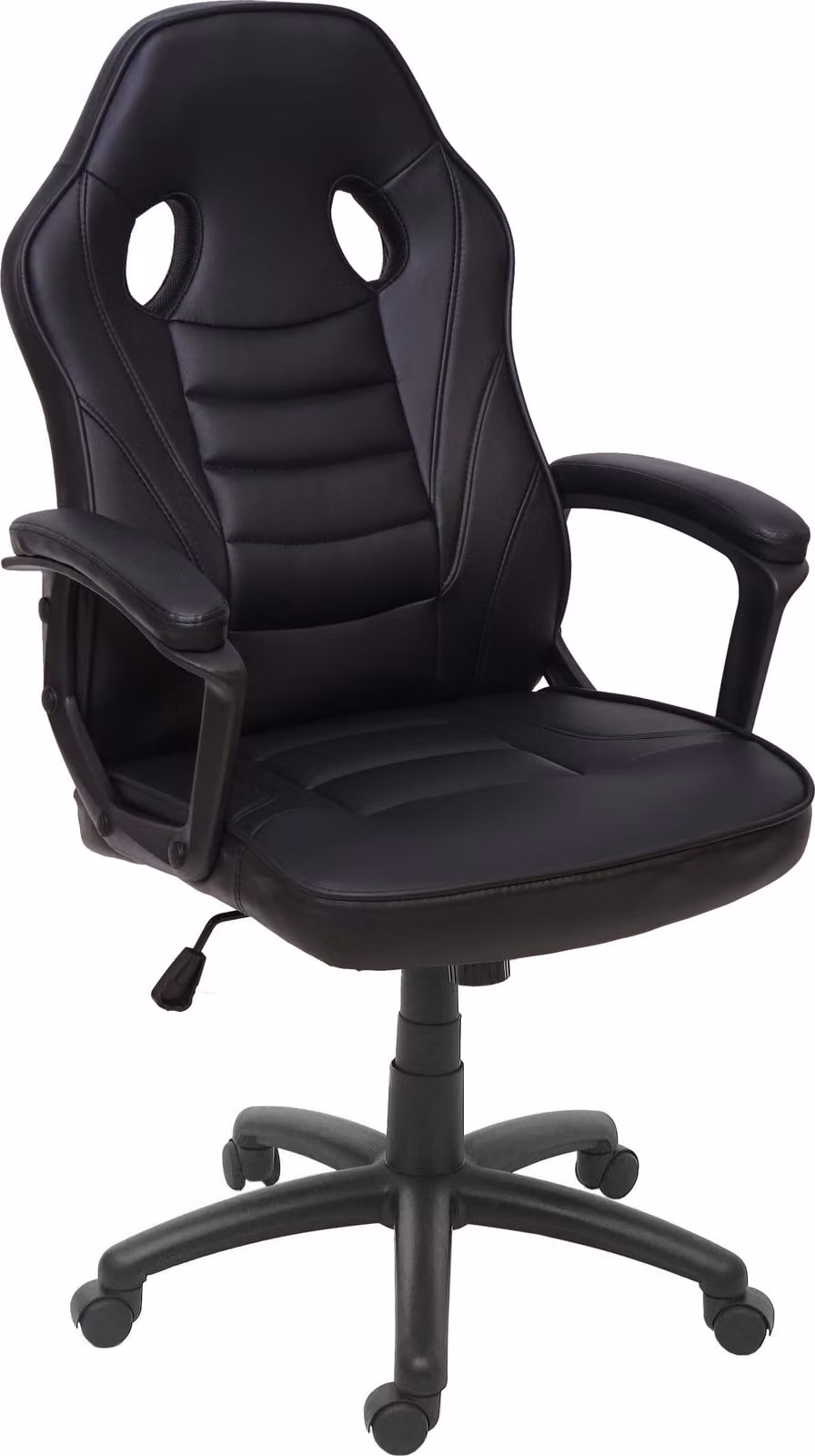Sedia da ufficio MCW-F59, sedia da scrivania girevole, sedia da gaming, Pelle finta ~ nera