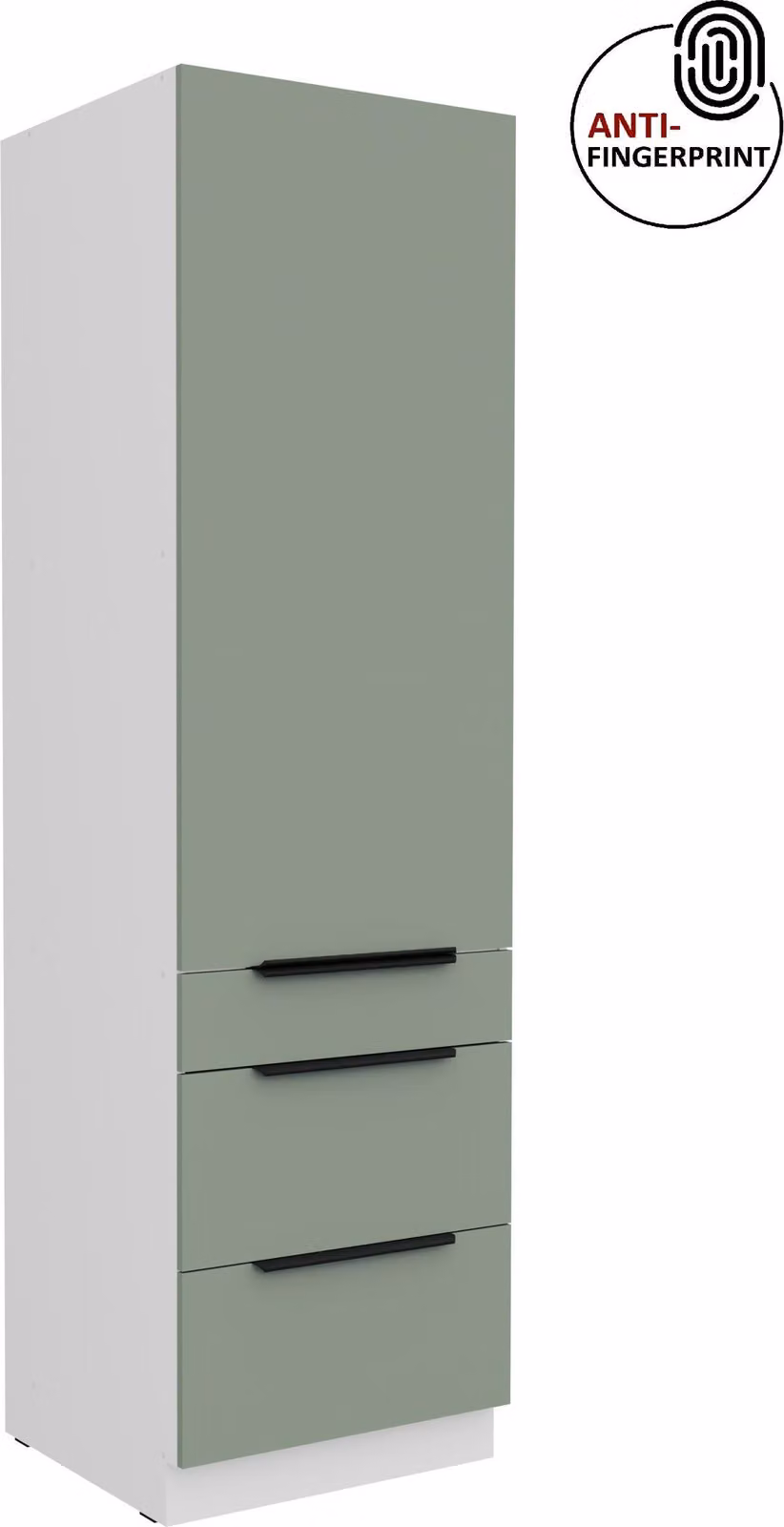 Armadio alto da cucina da 60 cm, cucina ARIA in acquamarina ultra opaca + bianco opaco, frontali di alta qualità con rivestimento anti-impronta, mobile da cucina con chiusura ammortizzata