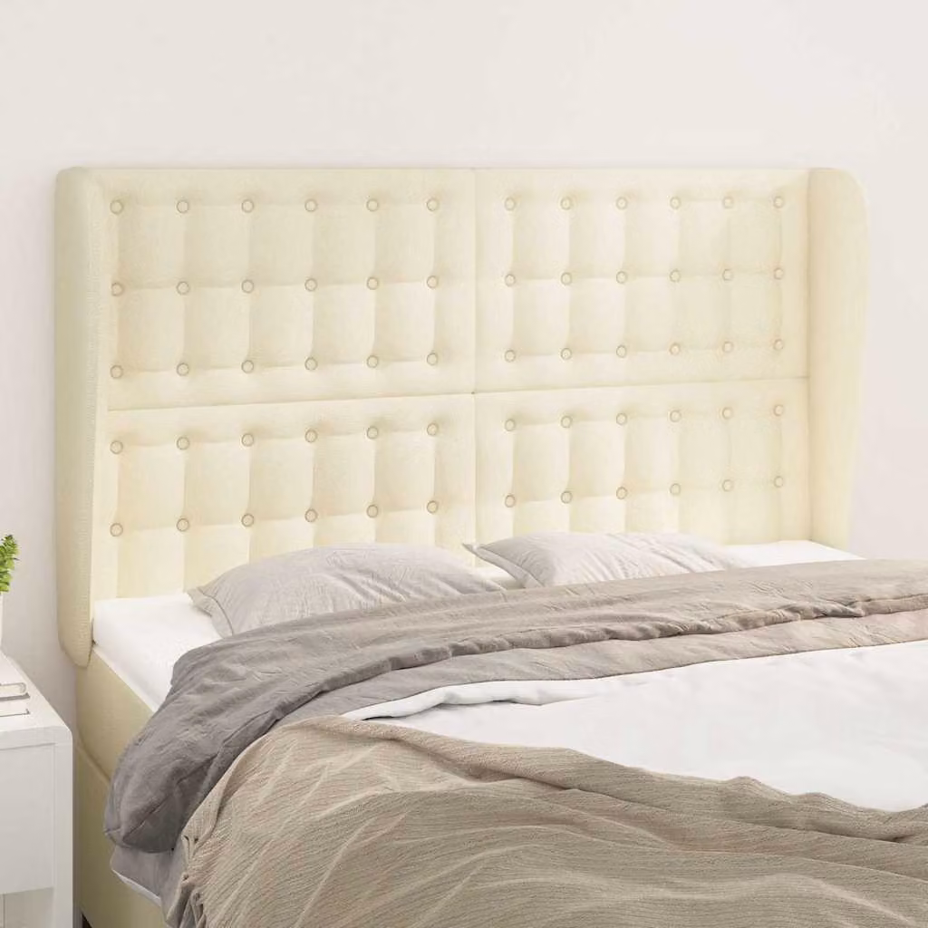 Testiera ad orecchio vidaXL in similpelle beige L: 147 cm, P: 23 cm, H: 118-128 cm