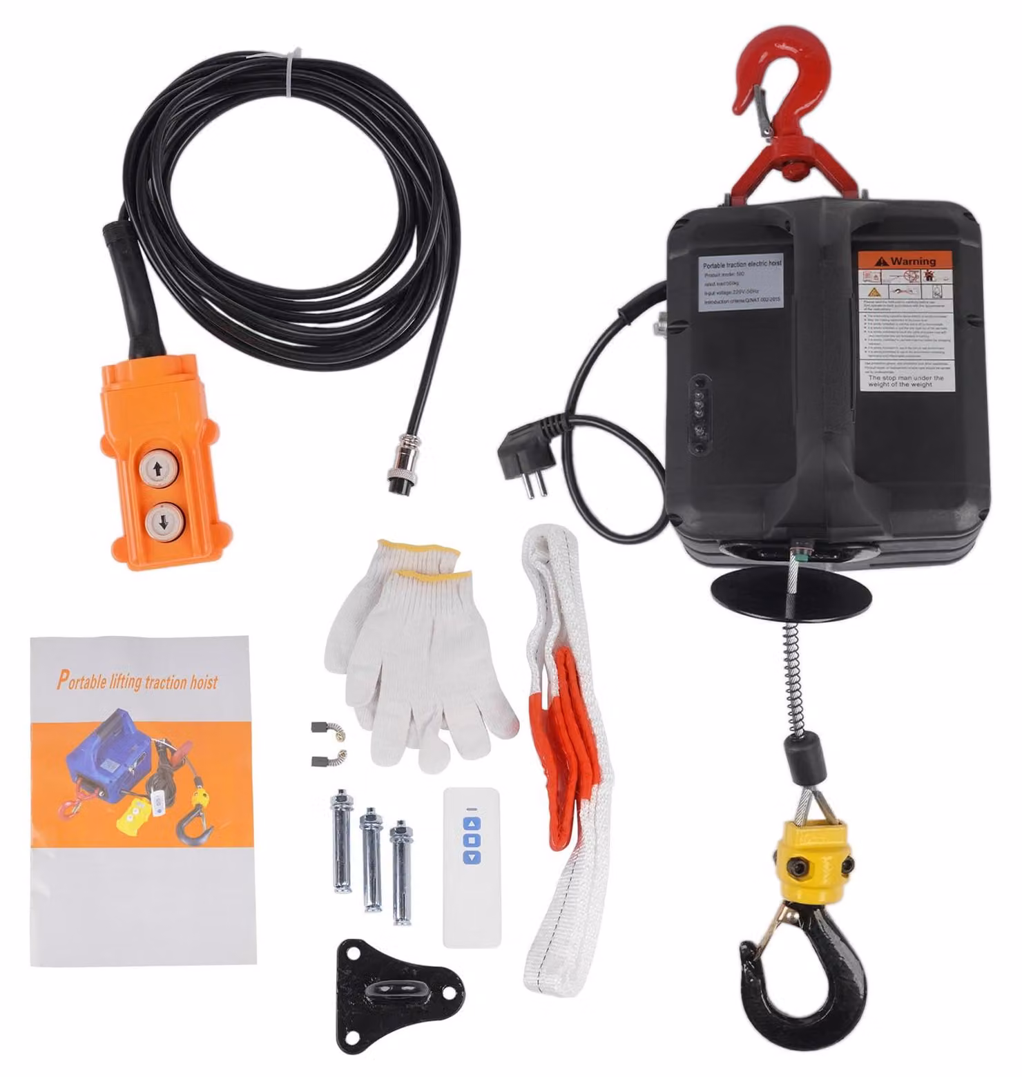 Avvolgitori elettrici da 1500 W, capacità di 500 kg, 3-in-1, con interruttore di fine corsa a infrarossi
