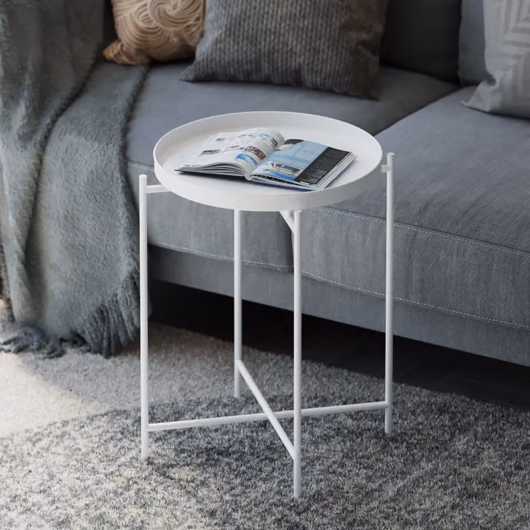 Skye Decor, Shb-007-B, tavolino, 100 % METALLO, bianco, 46 x 46 x 56 cm