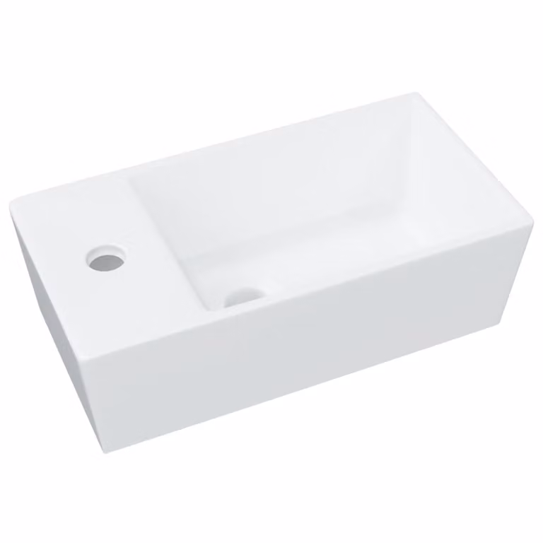 Lavandino Bianco 48x25x15 cm in Vetroceramica