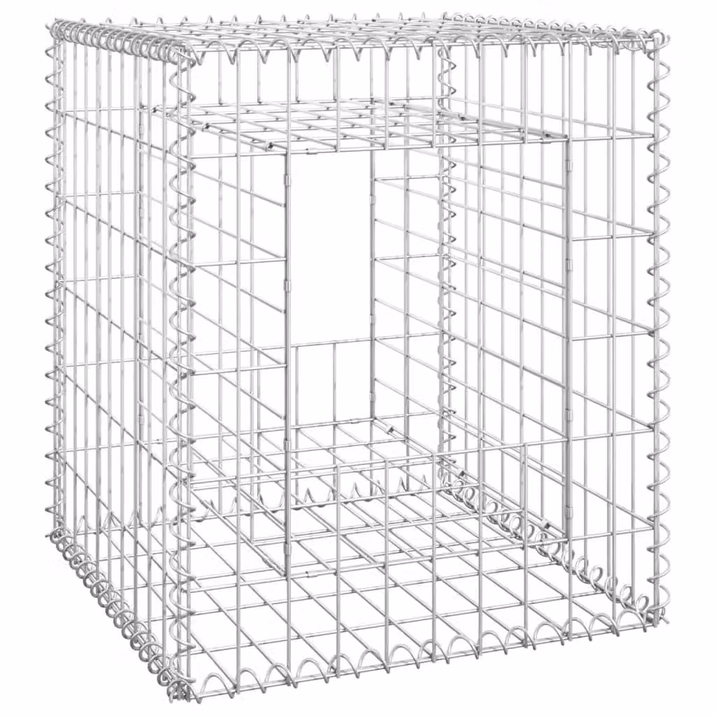 Cesto a Gabbione a Torre 50x50x60 cm in Ferro