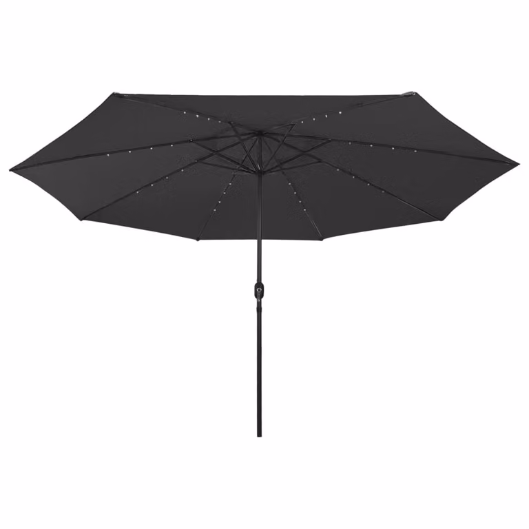 vidaXL Ombrellone con illuminazione a LED 400 cm nero