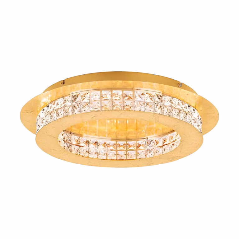 Plafoniera in cristallo LED Principe a 10 luci color oro, trasparente