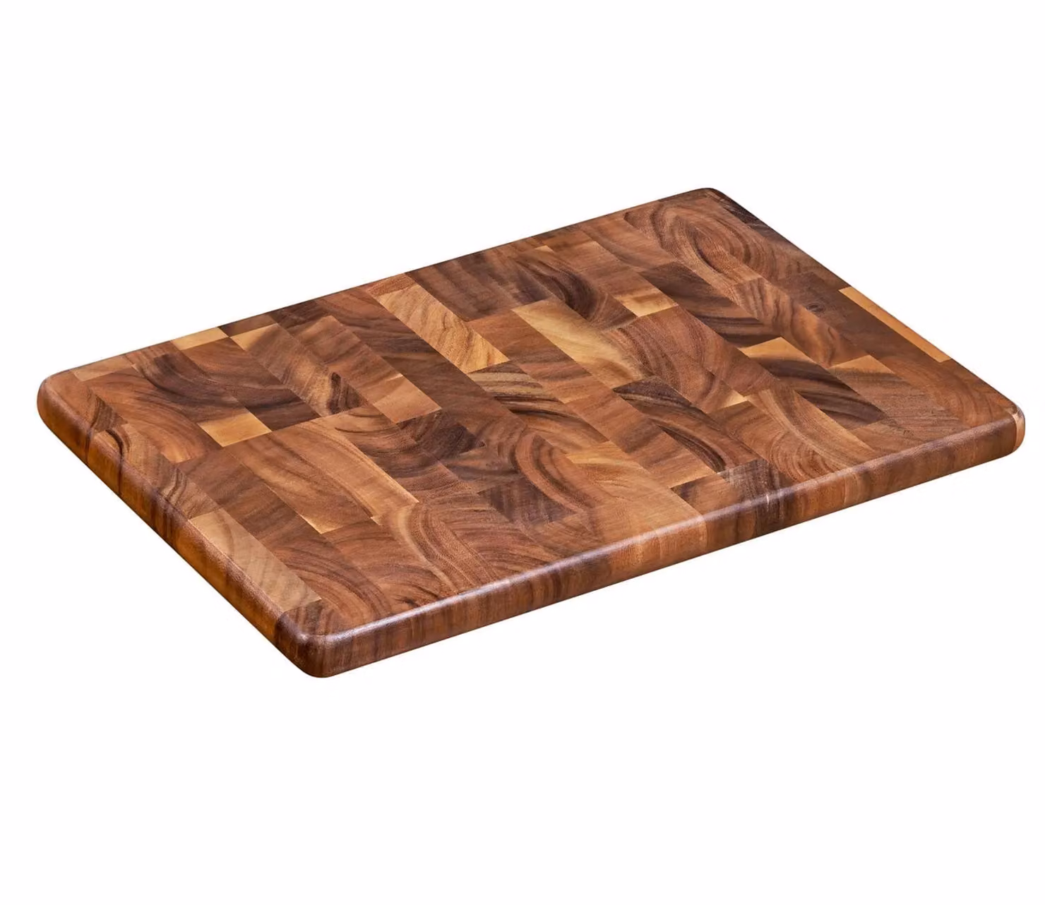 Tagliere rettangolare in legno di acacia con struttura mosaico, cm 45x30x2,5
