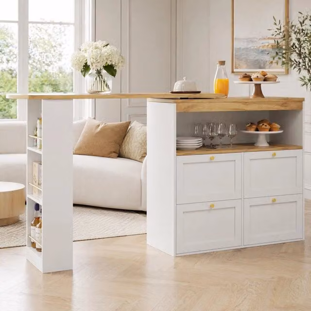 Mobile modulare 105x39x102 cm con pannello girevole a 360°; MDF; bianco