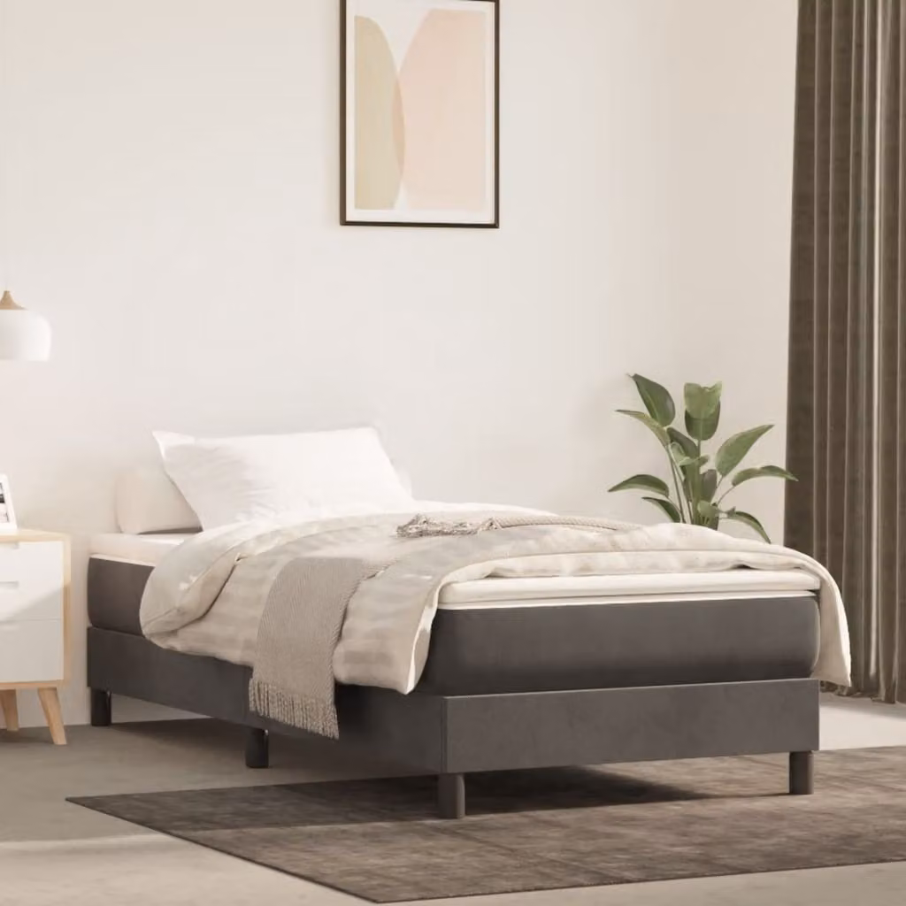 Maison Exclusive - Struttura Letto a Rete a Molle Grigio Scuro 90x200 cm Velluto