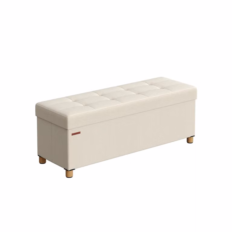 Pouf Cassapanca, Bianco Crema / 38 x 110 x 40 cm