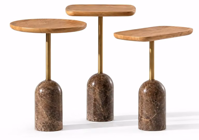 3 tavolini laterali, stile moderno, colore marrone, pratici, ideali per il soggiorno