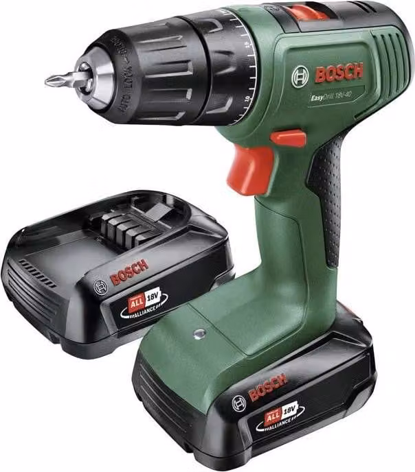Trapano avvitatore a batteria EasyDrill 18V-40, 2 batterie da 2,0 Ah, incl. caricabatteria AL18V-20, in valigetta di trasporto