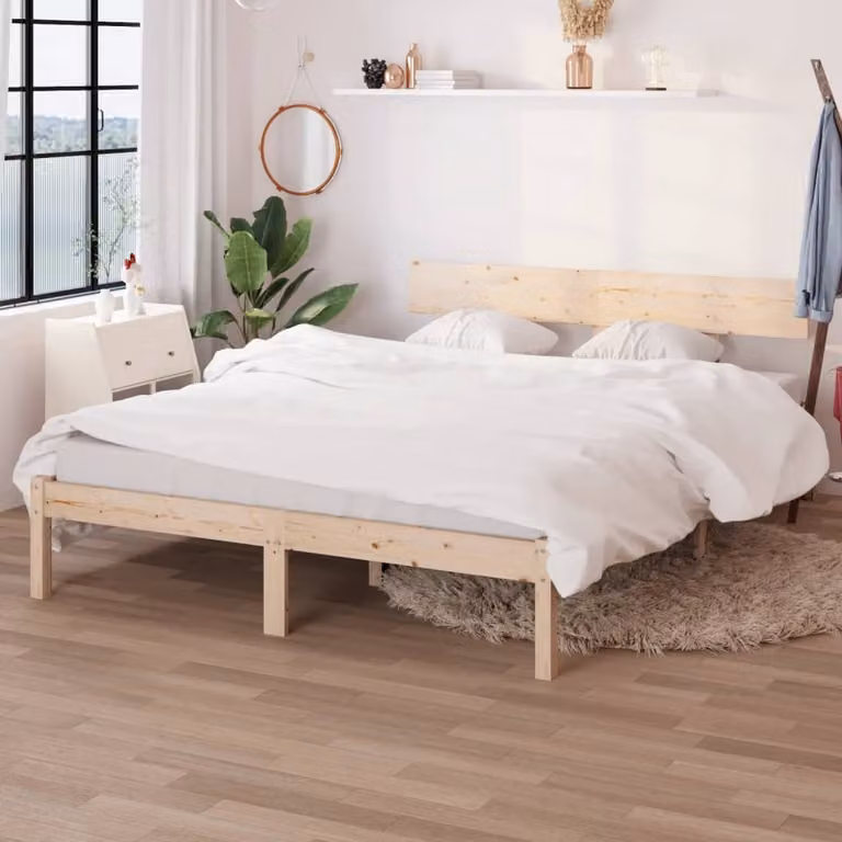 The Living Store Letto in legno massiccio di pino 150x200 cm