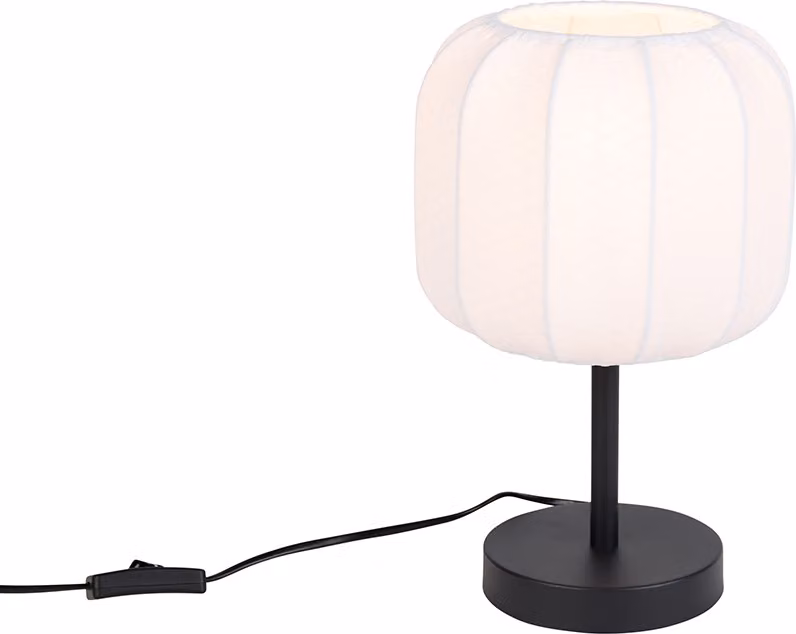 Lampade Trio - Japandi Japandi Lampada da tavolo I Lampada da tavolo I Lampada I Lampada Nero con bianco - Madleine I Soggiorno I Camera da letto - Tessile Rotondo - Adatto a LED E27