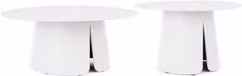 Set di tavolini da esterno BRYAN Bizzotto in alluminio bianco con piano rotondo e finitura opaca