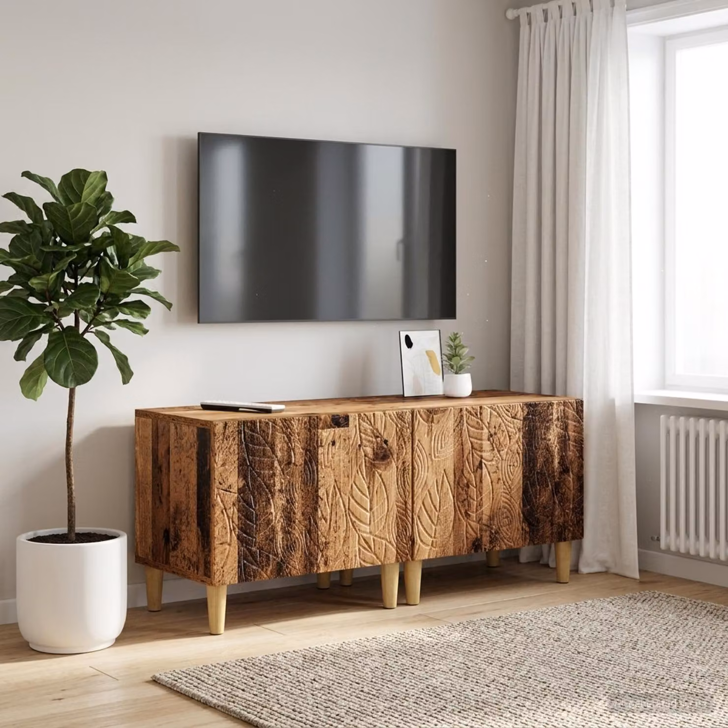 Mobile TV moderno vidaXL in legno ingegnerizzato e MDF, colore marrone
