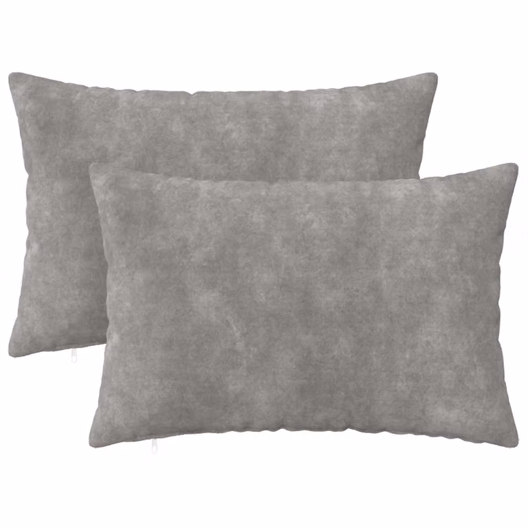 Set di 2 federe vidaXL HEERLEN in microfibra grigio chiaro, L 40 cm x P 60 cm