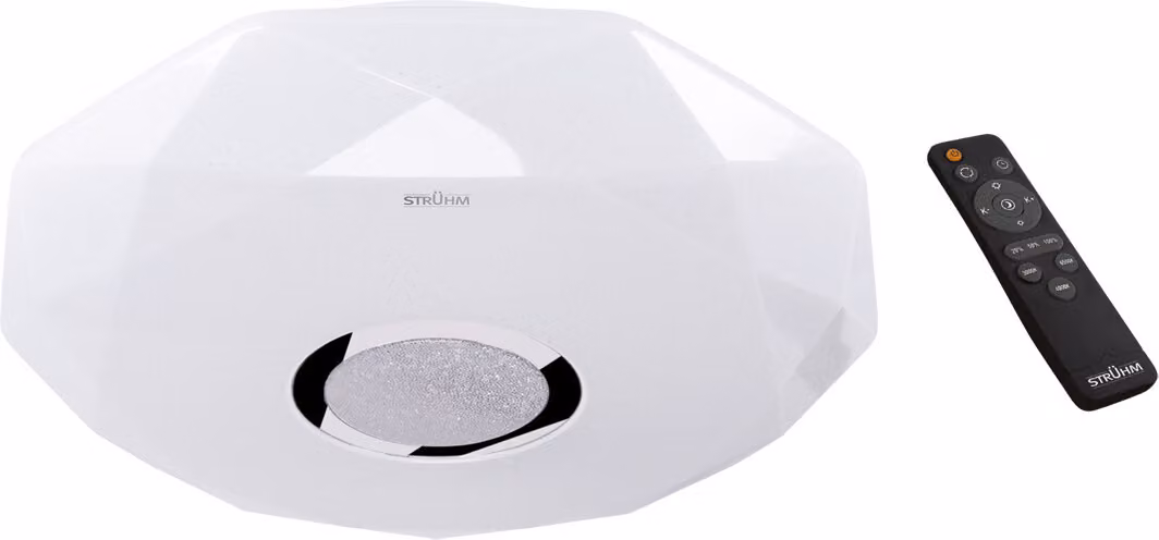Plafond bagno decorativo bianco diamante rotondo Ø50cm telecomando colore variabile LED 48W IRYNA Struhm
