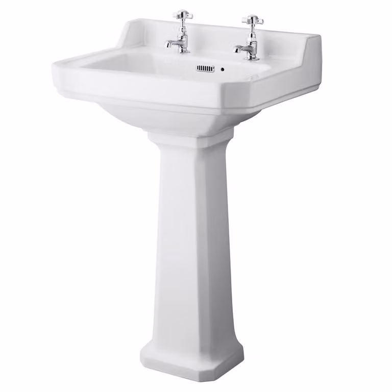 Lavabo Bagno a Colonna Quadrato Bianco 905 x 560mm - Richmond