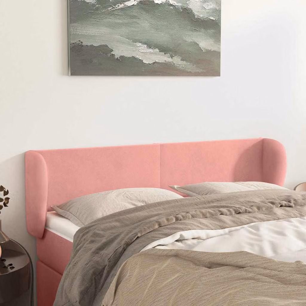 Testiera ad Orecchio vidaXL in Velluto Rosa L: 147 cm, P: 23 cm, H: 78-88 cm