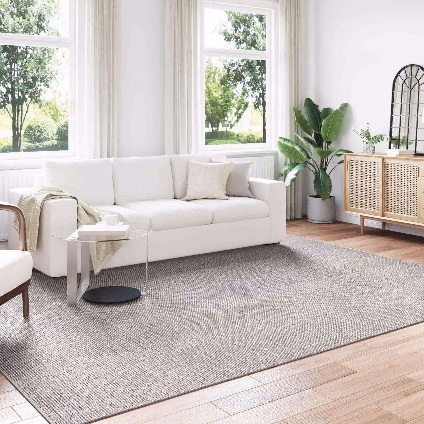 vidaXL Tappeto Moderno LUGO Rettangolare in Poliestere Crema e Grigio L: 280 cm, P: 200 cm