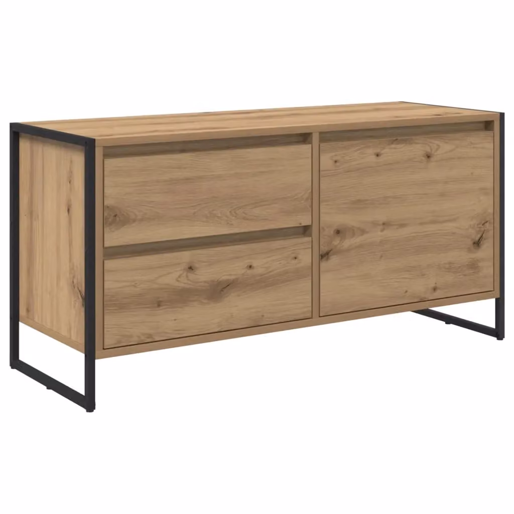 Mobile TV stile industriale vidaXL in legno e metallo marrone L/P/H: 100 x 36 x 49.5 cm – 2