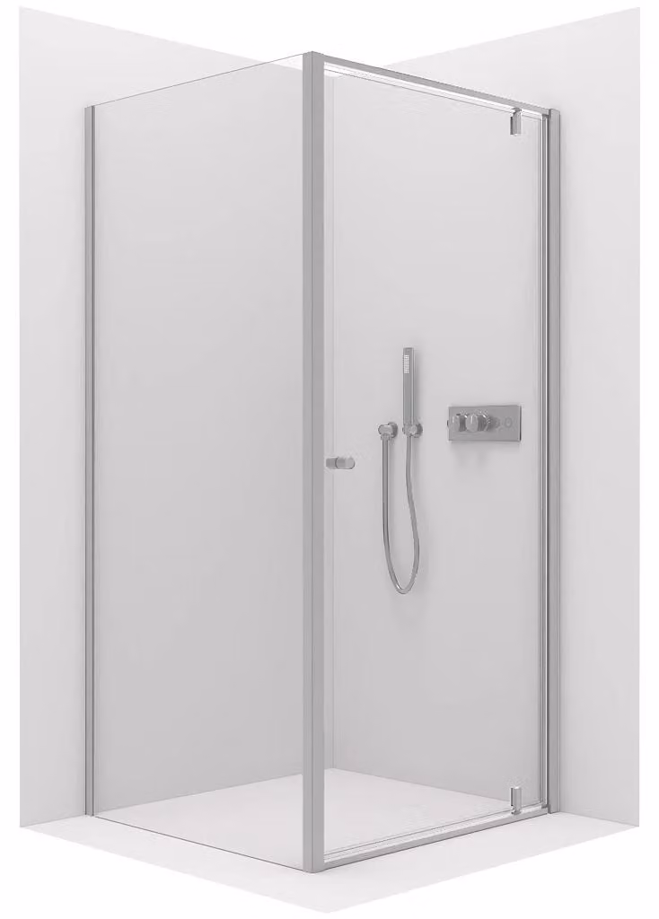 Cabina doccia Ferri L/P - 6 mm - cromata, vetro trasparente - 80x100x195 cm - a pivot