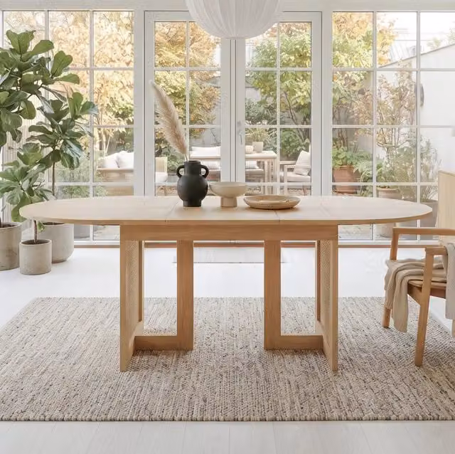 Tavolo da pranzo allungabile 200x90x75 cm; MDF; rovere