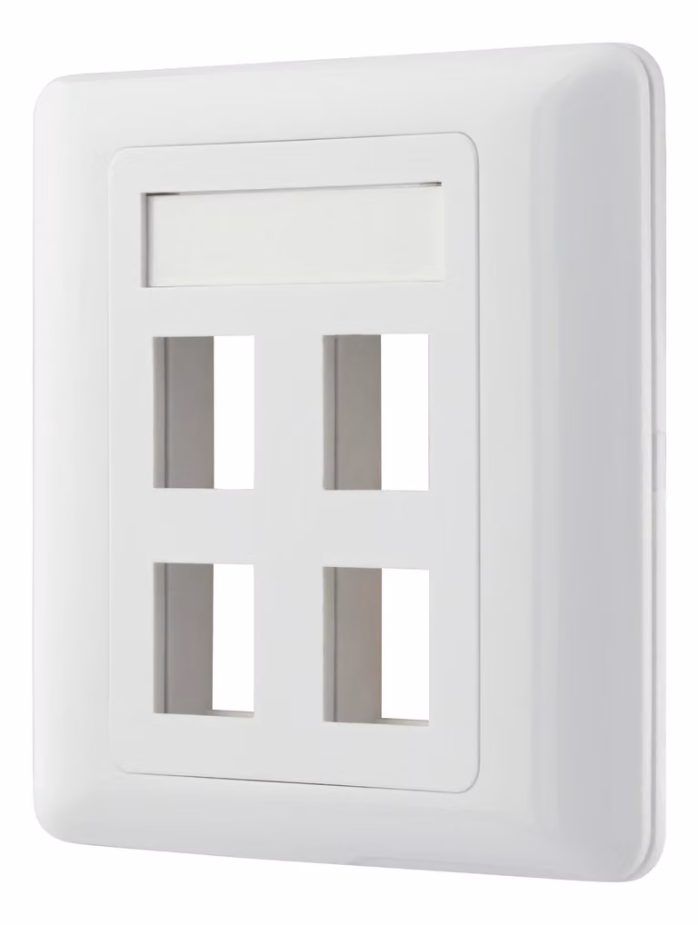 Presa a muro DELTACO per Keystone, 4 porte, bianco