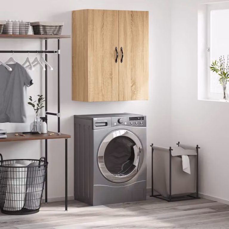 Mobile a parete vidaXL in legno Rovere Sonoma, L: 69,5 cm, P: 34 cm, H: 90 cm