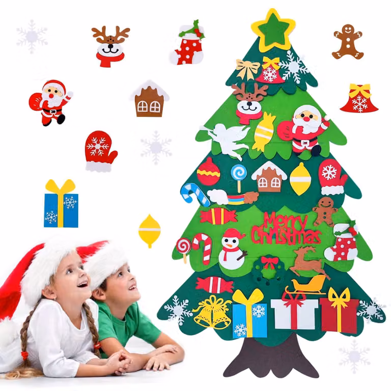 Albero di Natale fai-da-te in feltro per bambini