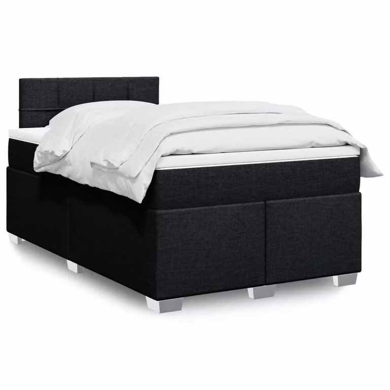 vidaXL Letto Ibrido con Materasso e Illuminazione Sotto il Letto, Colore Nero e Bianco, L/P/H: 120 x 200 cm