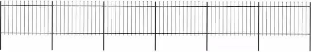 Recinzione da Giardino con Punta a Lancia 1005x120 cm Nero 277625