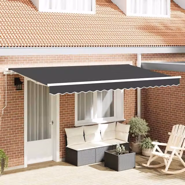 Tenda retrattile Antracite 400 x 200 cm Tessuto 3329795