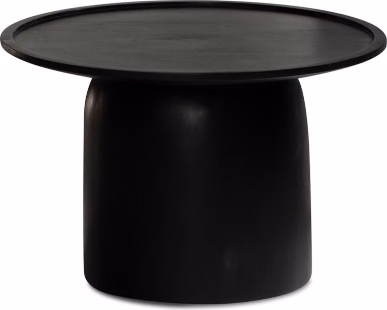 Tavolino 60x60x40 cm in legno massiccio di mango nero Tavolo da divano rotondo | Wohnling