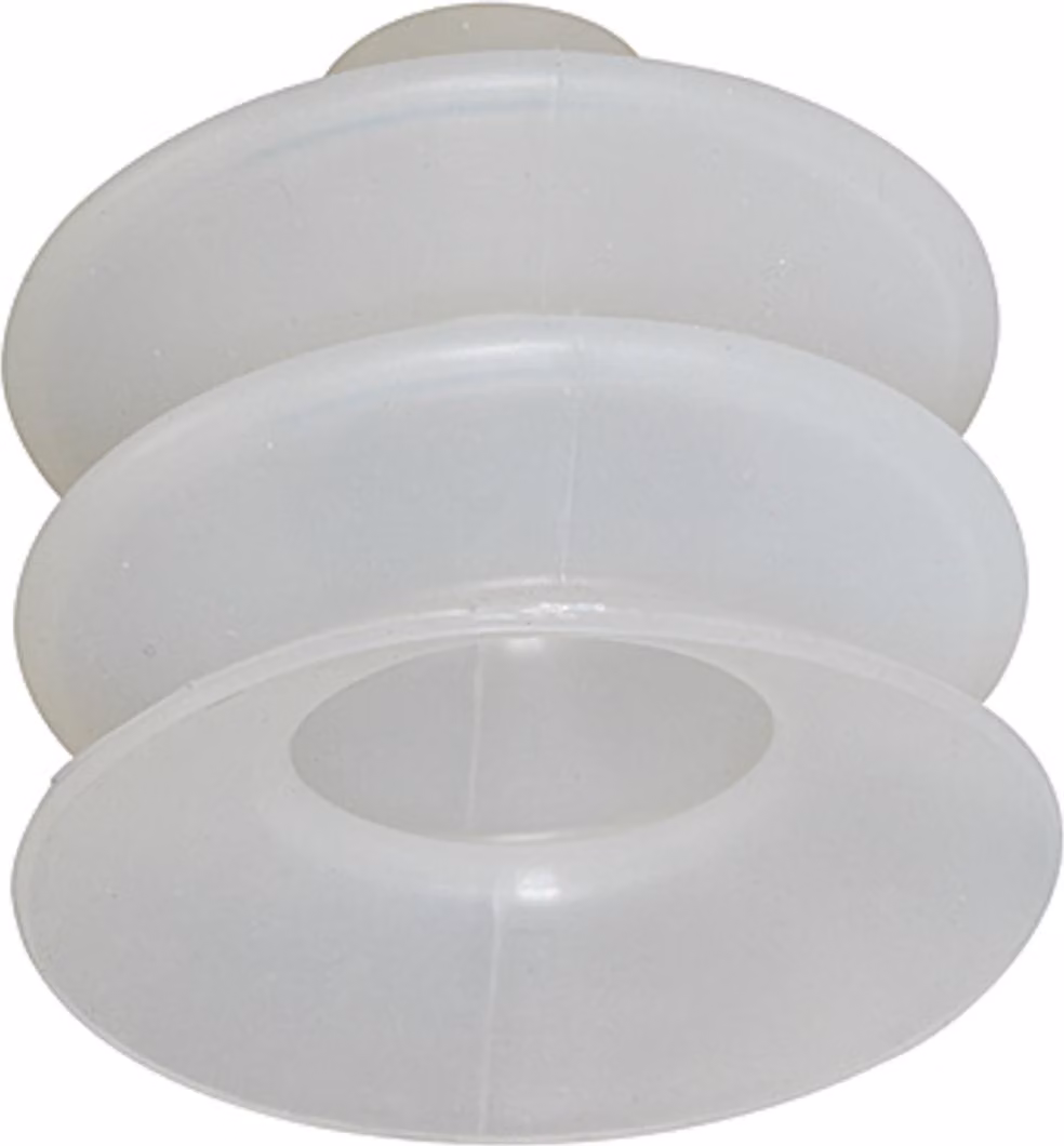 Ventosa a soffietto Riegler, rotonda 2,5 pieghe, materiale silicone, "FG", Ã˜ 20 mm
