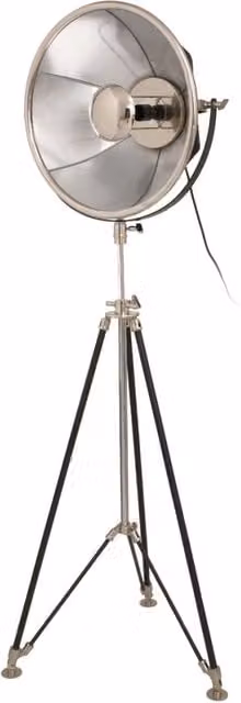 Lampada da terra Bowie in acciaio nero e argento
