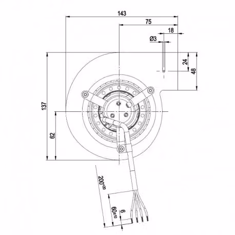Ventilatore centrifugo EBM D2E097-CH85-02 colore argento – 2