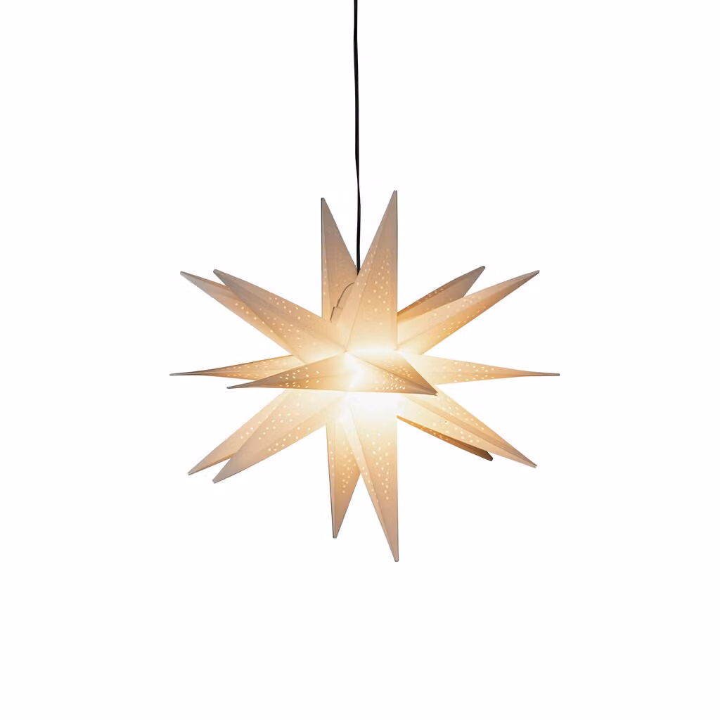 Konstsmide - Stella 3D in plastica bianca, completa di cavo di collegamento e dimmer, 1 diodo bianco caldo, 12V, per esterni (IP44), 3,6W, cavo nero. - 5972-200