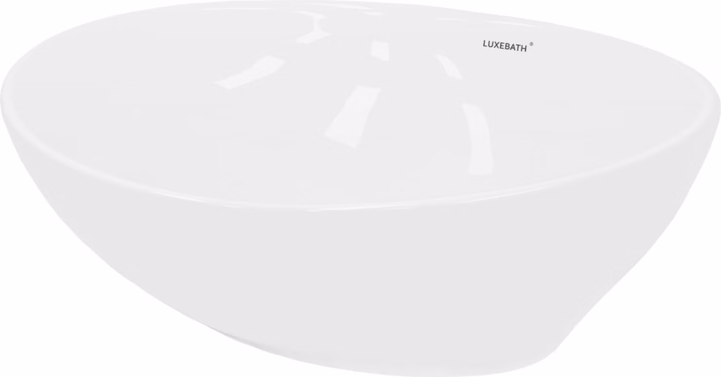 LuxeBath lavabo Lavabo da appoggio ovale, 41x33x14,2 cm, bianco, Vetroceramica