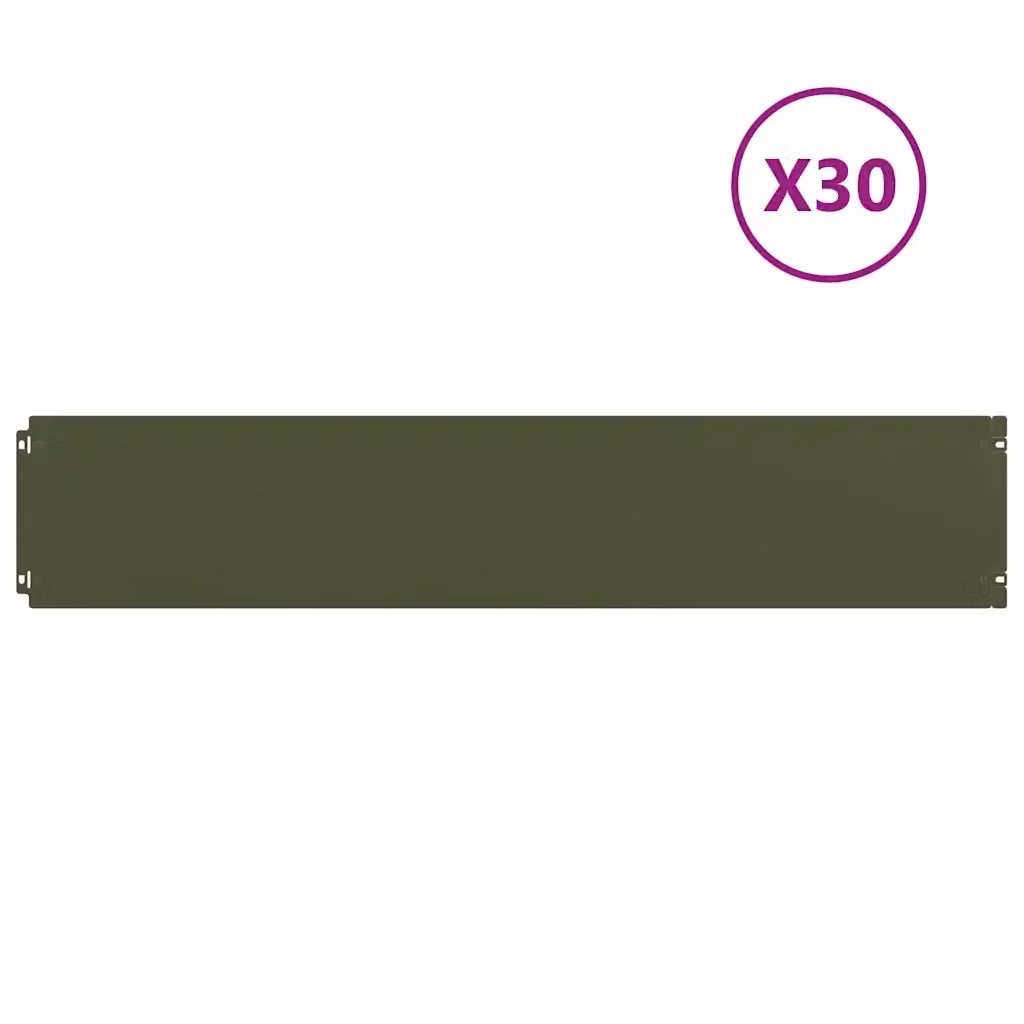 vidaXL Bordure per Prato in Acciaio Laminato a Freddo, Verde, 30 pz – 2