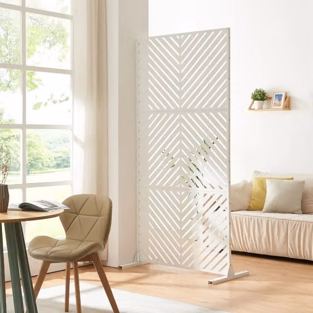 Pannello Divisorio Kekan casa.pro in Acciaio Traforato Bianco L: 200 cm, H: 100 cm
