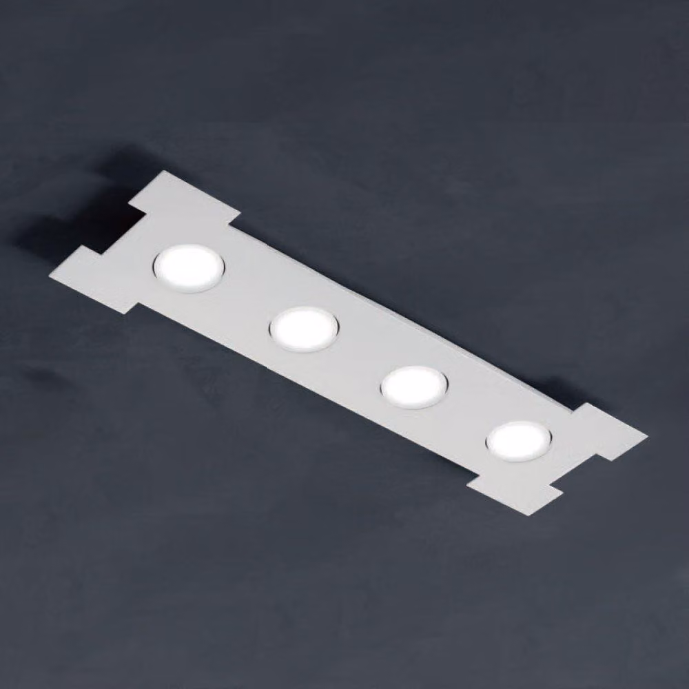 Plafoniera Contemporanea Atene Metallo Bianco 4 Luci Gx53