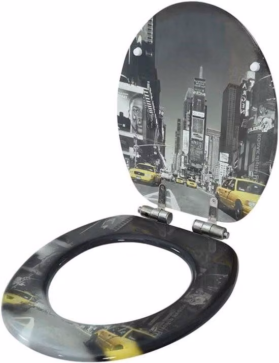 Tappo per WC con chiusura ammortizzata - Rinnovo del bagno - Tappo di chiusura elegante - 45 x 36 x 5 cm