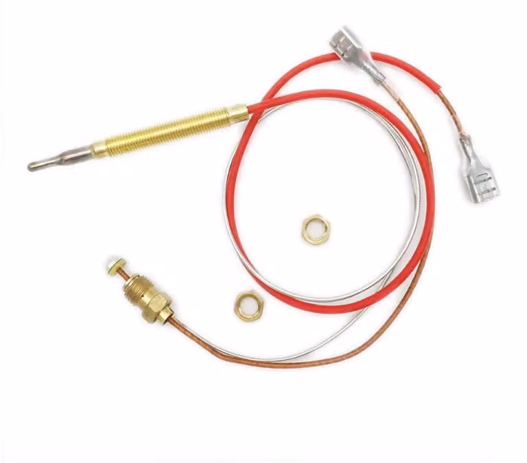 Termocoppia per riscaldamento a gas da esterno, filettatura a vite M6 x 0,75, lunghezza 41 cm, con dado di collegamento M8 x 1